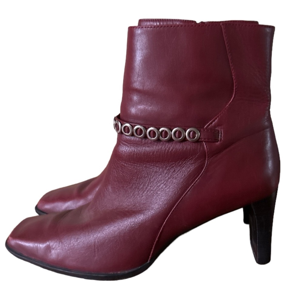 Markon Carson Ox Blood Red Leather Ankle Boots